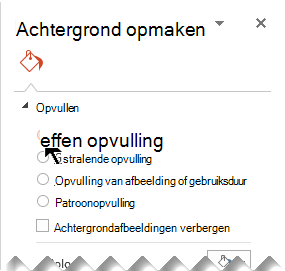 Selecteer in het deelvenster Achtergrond opmaken Opvulling, effen.