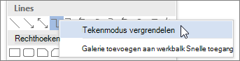 Tekenmodus vergrendelen selecteren