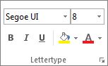 Timeline Font group in Project