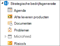 Klik op een itemtype