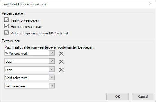 Kaartconfiguratie-instellingen aanpassen