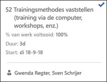 Taakkaart met aanpassing.