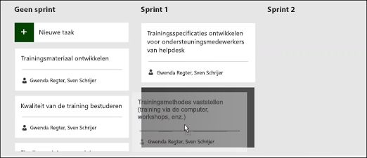 Een taak naar een sprint verplaatsen.