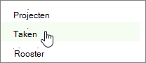 Weergave Taken op de werkbalk Snel starten