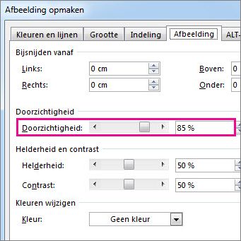 Schermafbeelding van het dialoogvenster Afbeelding opmaken in Publisher.