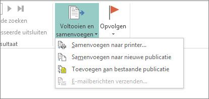 Knop Verzendlijsten voltooien & samenvoegen