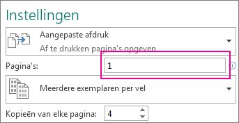In dt vak stelt u in welke pagina's moeten worden afgedrukt.
