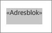 geselecteerd adresblok-veld