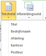 Tekstvelden invoegen in een catalogussamenvoeging