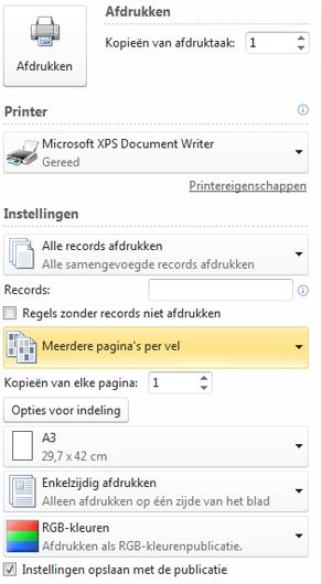 Meerdere pagina's per vel afdrukken