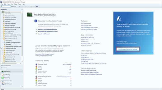 Overzicht van monitoring - Bereken uw potentiële besparingsschermafbeelding