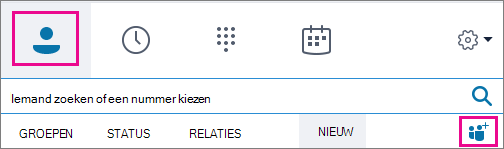 Kies het pictogram Contacten > toevoegen.