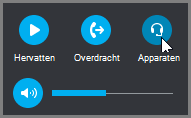 Een gesprek hervatten, een gesprek doorverbinden of wisselen van audioapparaat