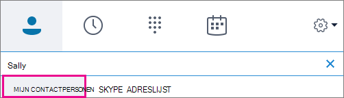 Wanneer Mijn contactpersonen is gemarkeerd, kunt u in het adresboek van uw organisatie zoeken.