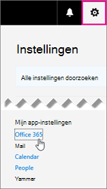 Office 365-instellingen kiezen