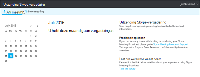 Een afbeelding van de Skype Meeting Broadcast-portal