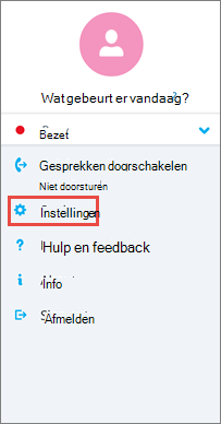 Scherm Opties in Skype voor Bedrijven voor Android