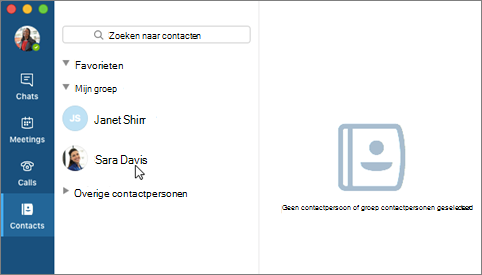 Klik op de contactpersoon in de lijst met Contactpersonen