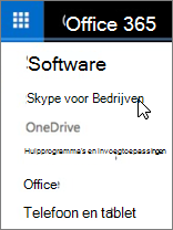 Office 365-softwarelijst met Skype voor Bedrijven