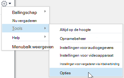 Skype Opties Menu Extra Opties