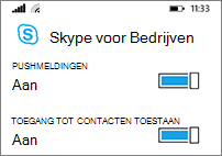 Pushmeldingen ontvangen en in uw telefoon zoeken bij het zoeken naar contactpersonen