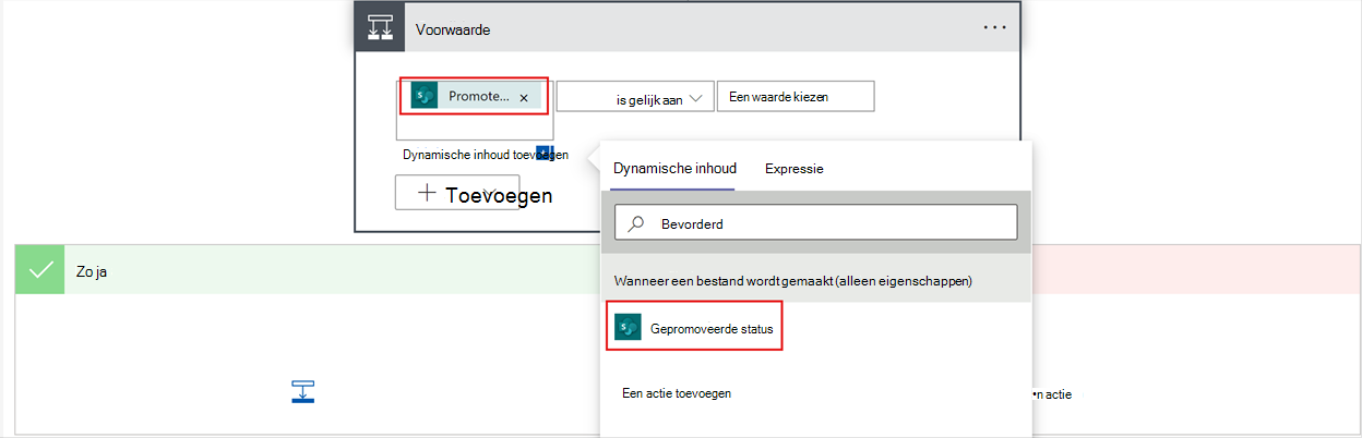 schermopname om gepromoveerde sites te selecteren