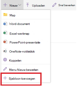 Sjabloon toevoegen