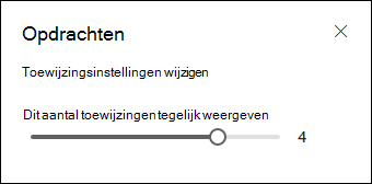 Kiezen hoeveel opdrachten u wilt weergeven.