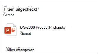 Er wordt een dialoogvenster weergegeven waarin wordt opgegeven welke bestanden u hebt uitgecheckt.