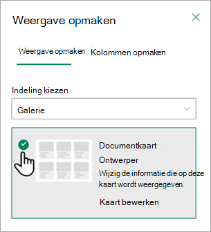 U kunt de Document Card Designer gebruiken om de gegevens op elke kaart te wijzigen.