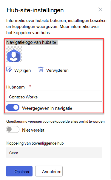 schermopname van de hubsite nav-logonaam