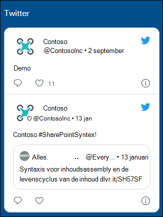 Voorbeeld van het webonderdeel Twitter.