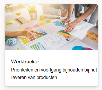 schermopname van het selecteren van werktracker voor lijstsjabloon
