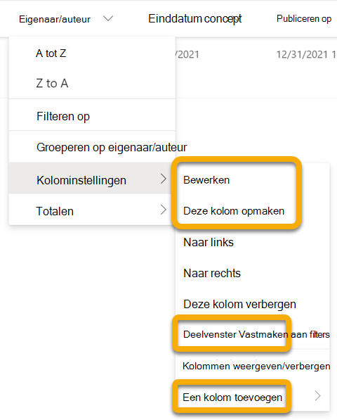 Wanneer u offline werkt, worden niet-beschikbare opties grijs weergegeven. Deze opties worden hersteld wanneer u verbinding hebt met internet.