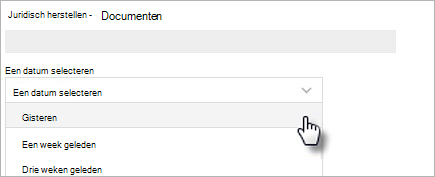 Afbeelding met de opties voor Selecteer een datum