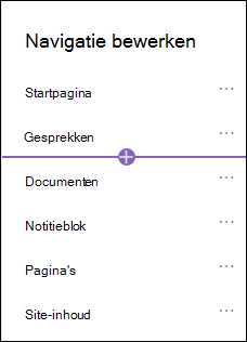 Navigatievenster toevoegen met de koppelingsoptie geselecteerd.