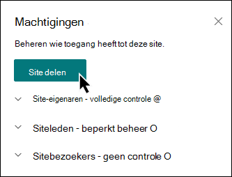 Voorbeeld van de knop Site delen