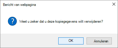 Bevestigingsdialoogvenster Koppeling verwijderen