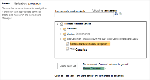 Een termenset selecteren