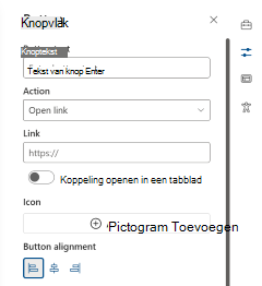 Knop Webonderdeel Eigenschappenvenster