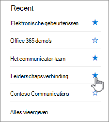 Klik op de ster op een site in de linkernavigatiebalk