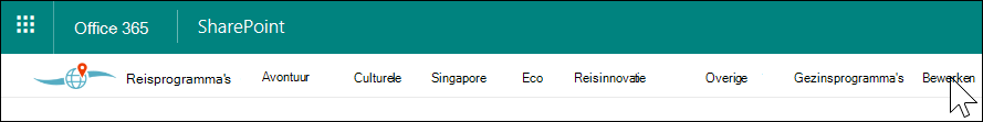 SharePoint Hub-navigatie