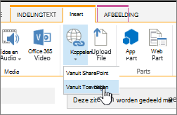 Koppeling met webadres invoegen