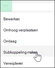 Een koppeling instellen als subkoppeling in het linkermenu