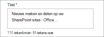 Een titel toevoegen voor het nieuwsitem