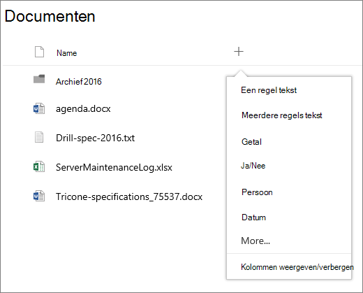 Een vervolgkeuzelijst kolom toevoegen in een gekoppelde groepsdocumentbibliotheek