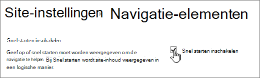 Menu Snel starten uitschakelen
