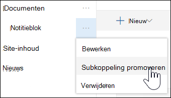 Een subkoppeling een niveau verhogen naar een primaire koppeling