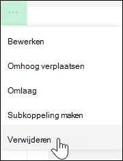 Een koppeling verwijderen uit het linkermenu