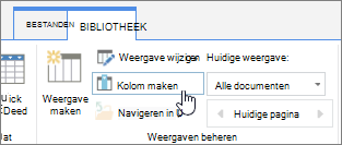 Koppeling voor het maken van een kolom in een SharePoint Online-bibliotheek